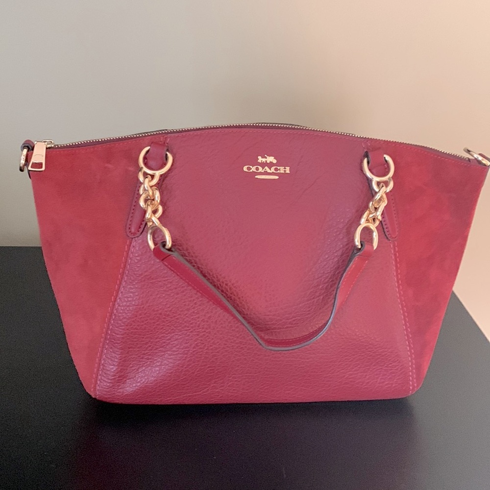 Authentic Coach Purse 12 x 9 x 4. Deep Wine red color.